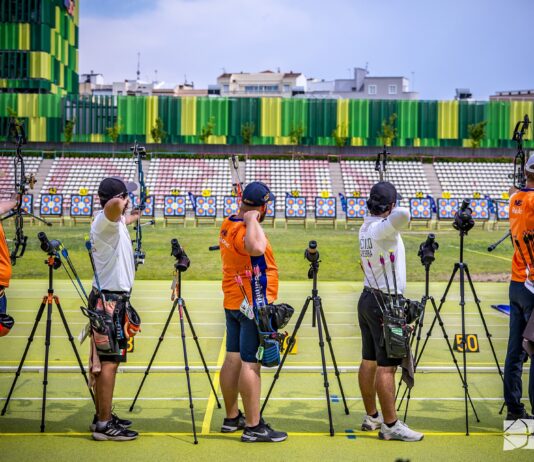 Compoundkwalificatie na noodweer gebaseerd op 36 pijlen tijdens openingsdag World Cup Madrid | Koninklijke HandboogSport Nederland